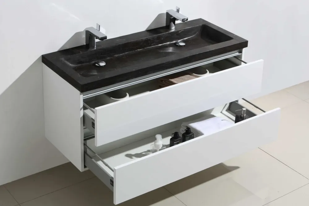 Lambini Designs Trend Stone badkamermeubel hoogglans wit 120cm, 2 kraangaten Nieuw