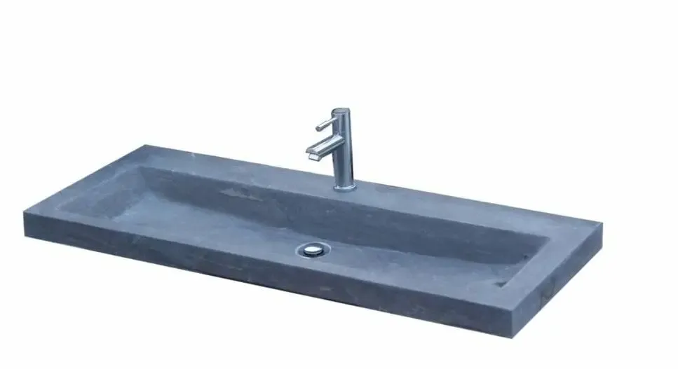 Lambini Designs Novara compacte wastafel natuursteen 100cm met kraangat Weekendaanbieding