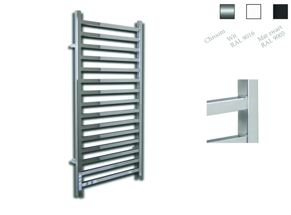 Sanicare design radiator Qubic 126,4 x60 cm. chroom Beperkte Voorraad
