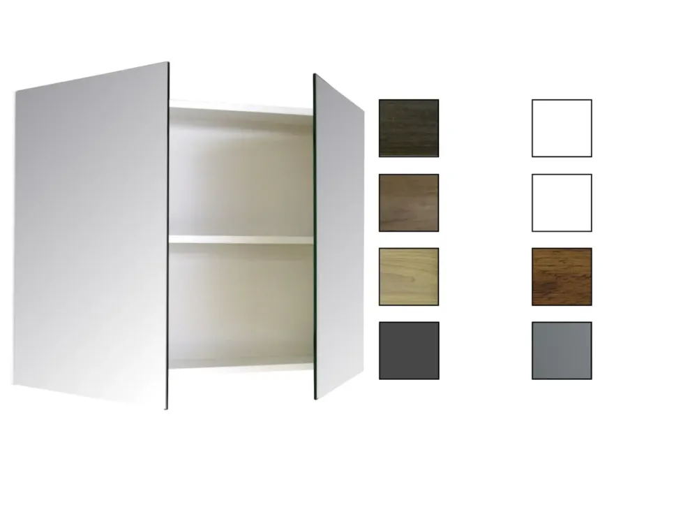 Tijdelijk Beschikbaar Spiegelkast Qlassics 80 cm. 2 dubbelzijdige spiegeldeuren hoogglans wit