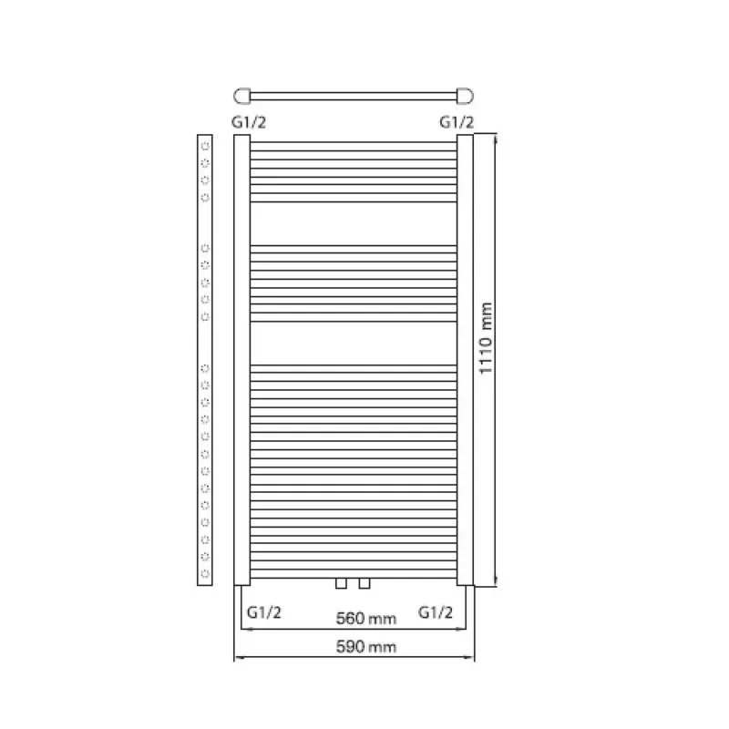 Haceka Gobi design radiator 111x59cm wit, 6 punts Premium