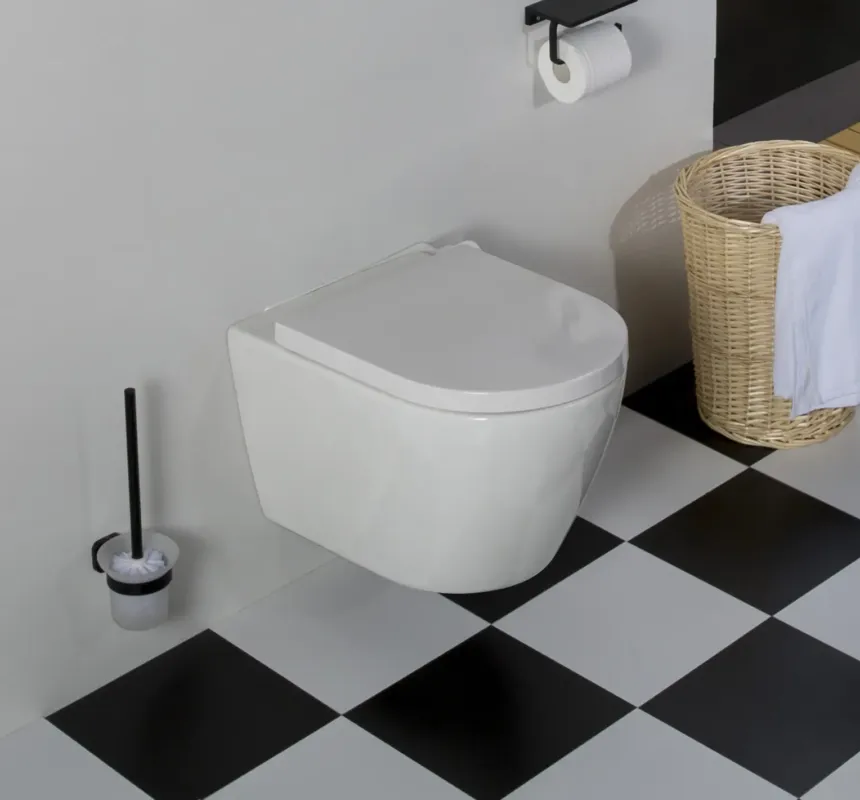 Saniclear Jama randloos hangend toilet met dikke softclose zitting Nieuw