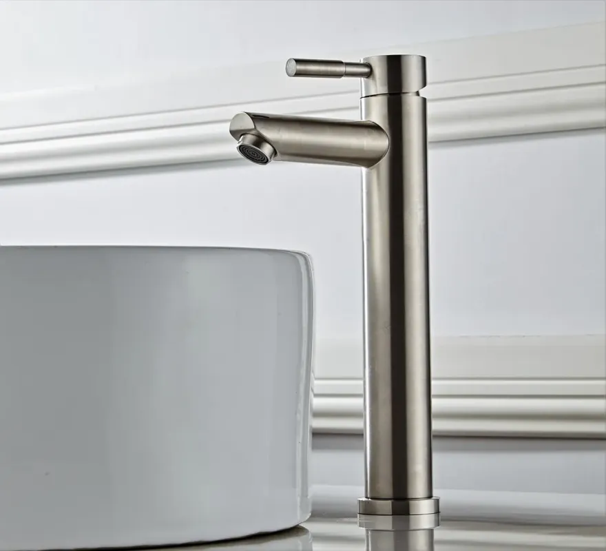 Goedkoop Saniclear Exclusive 304-RVS hoge wastafelkraan eenhendel
