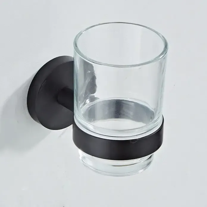 Saniclear Nero glashouder mat zwart Korting