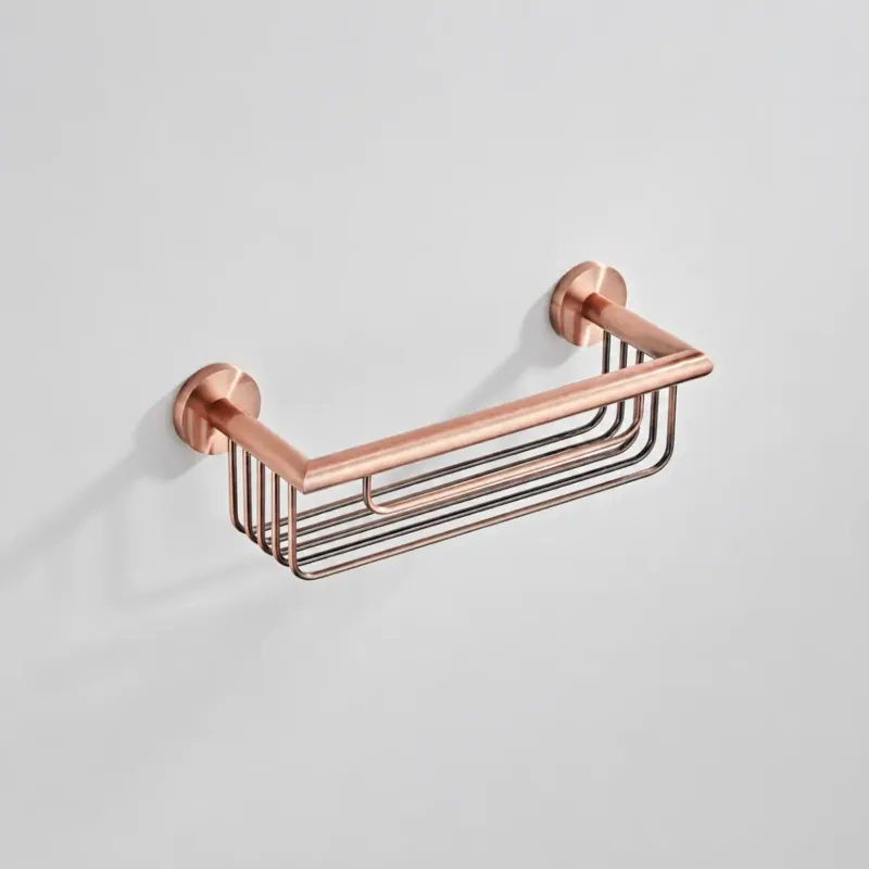 Direct Verzonden Saniclear Copper shampoohouder / doucherek 30cm geborsteld koper