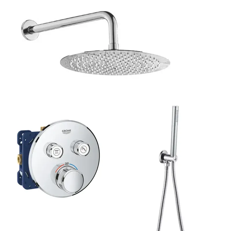 Hete Deal Grohe Grohtherm Smartcontrol chroom inbouw doucheset met 30cm regendouche en wandarm
