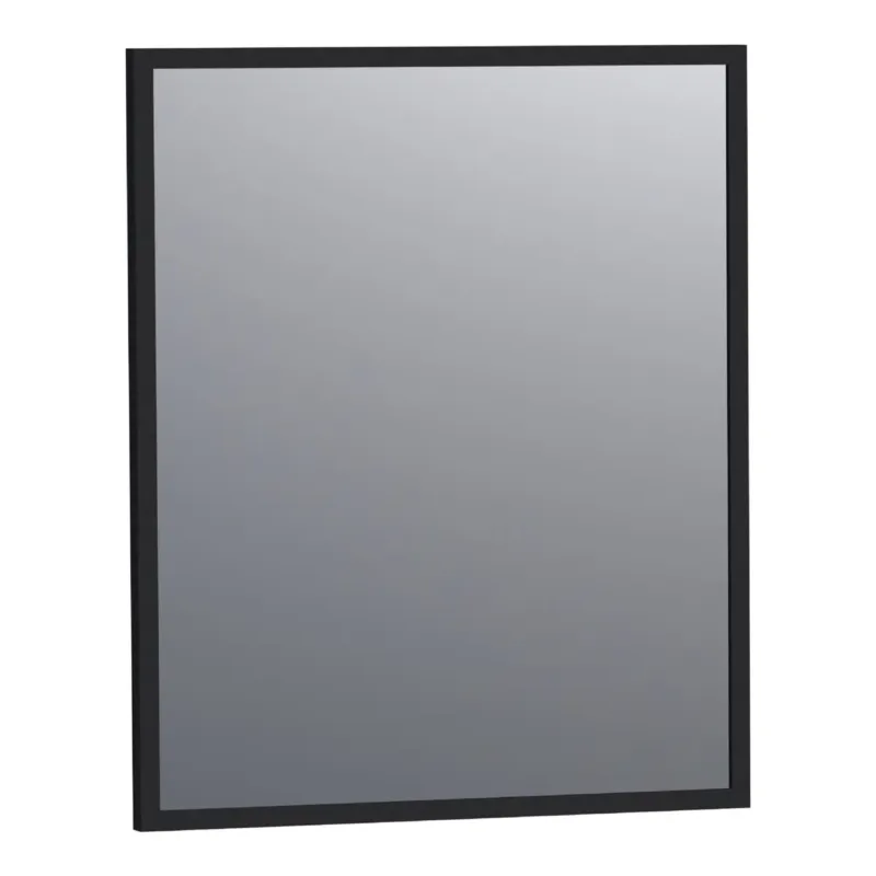 Brauer Onyx rechthoekige spiegel 60x70cm zwart geborsteld Direct Verzonden