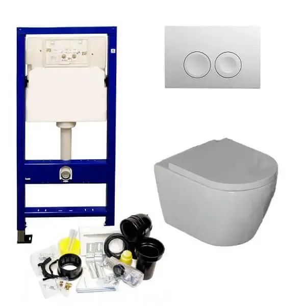 Populair Geberit UP100 toiletset met Saniclear Jama randloze toiletpot incl softclose zitting