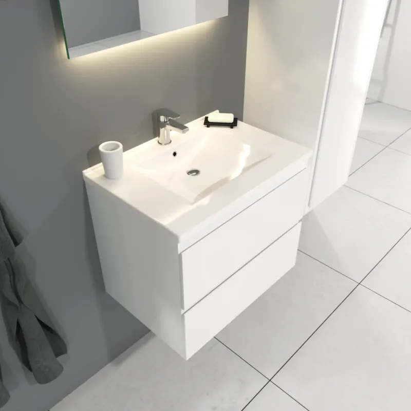 Koop Vandaag SaniGoods Sally badkamermeubel 60cm wit glans met keramische wastafel