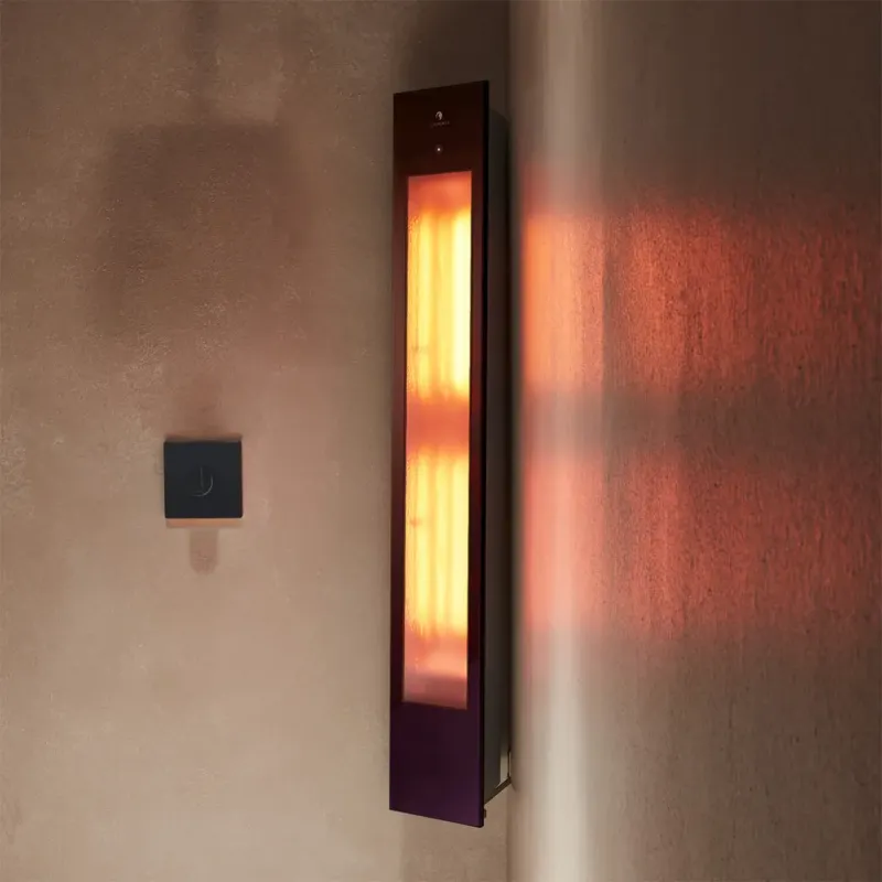 Sunshower Zwart Solo opbouw infraroodlamp 124x20x18cm Betrouwbaar