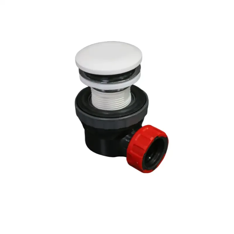 Zaro ruimtebesparende sifon met solid surface clickwaste mat wit Lage Kosten