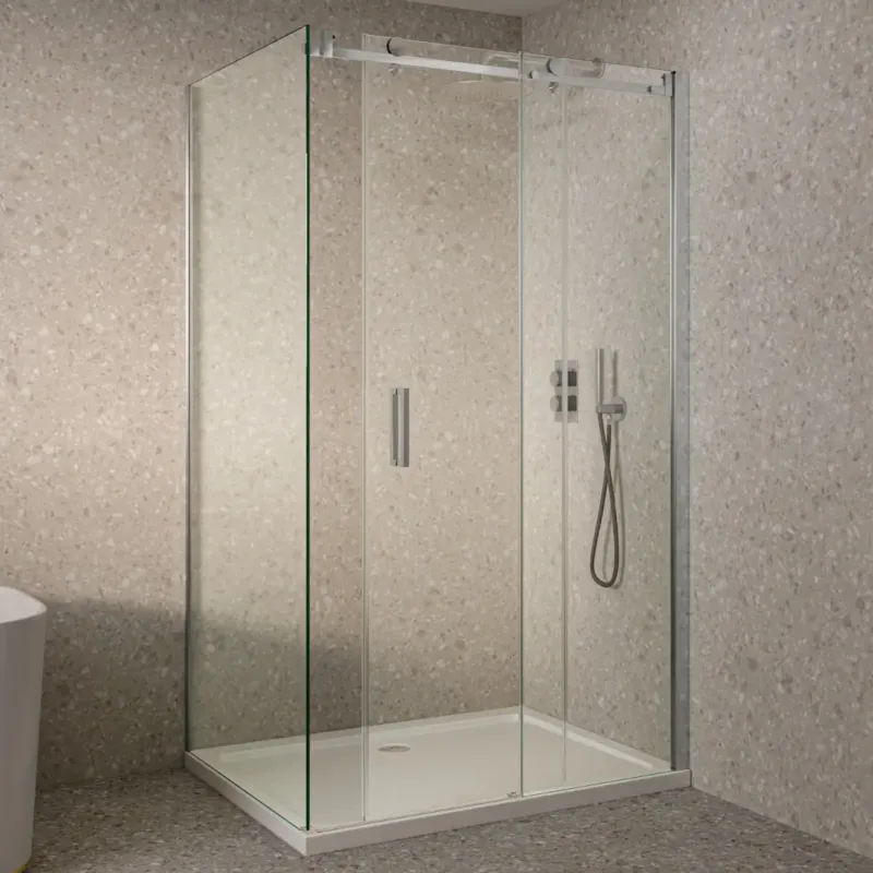 Saniclear Supreme douchecabine rechthoek 110x100cm anti-kalk chroom Merkproduct