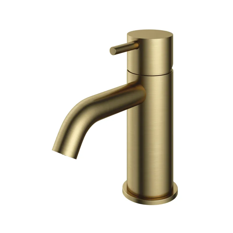 Speciale Aanbieding Hotbath Cobber wastafelkraan met gebogen uitloop messing geborsteld