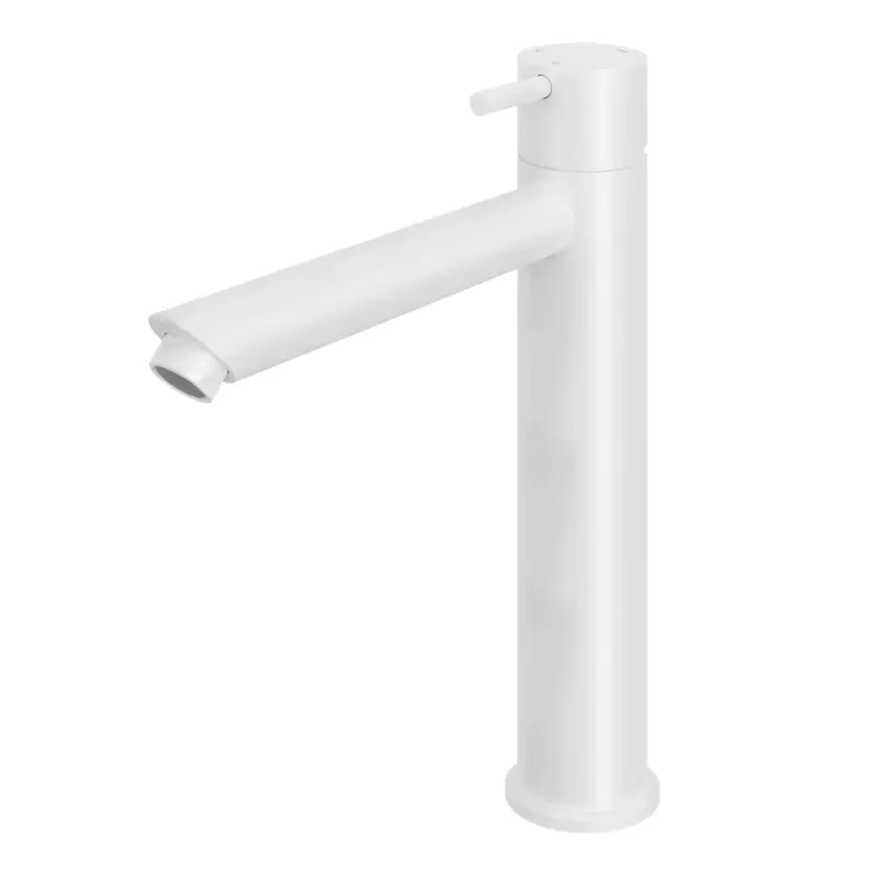 Hotbath Cobber verhoogde wastafelkraan met rechte uitloop wit mat Must-Have