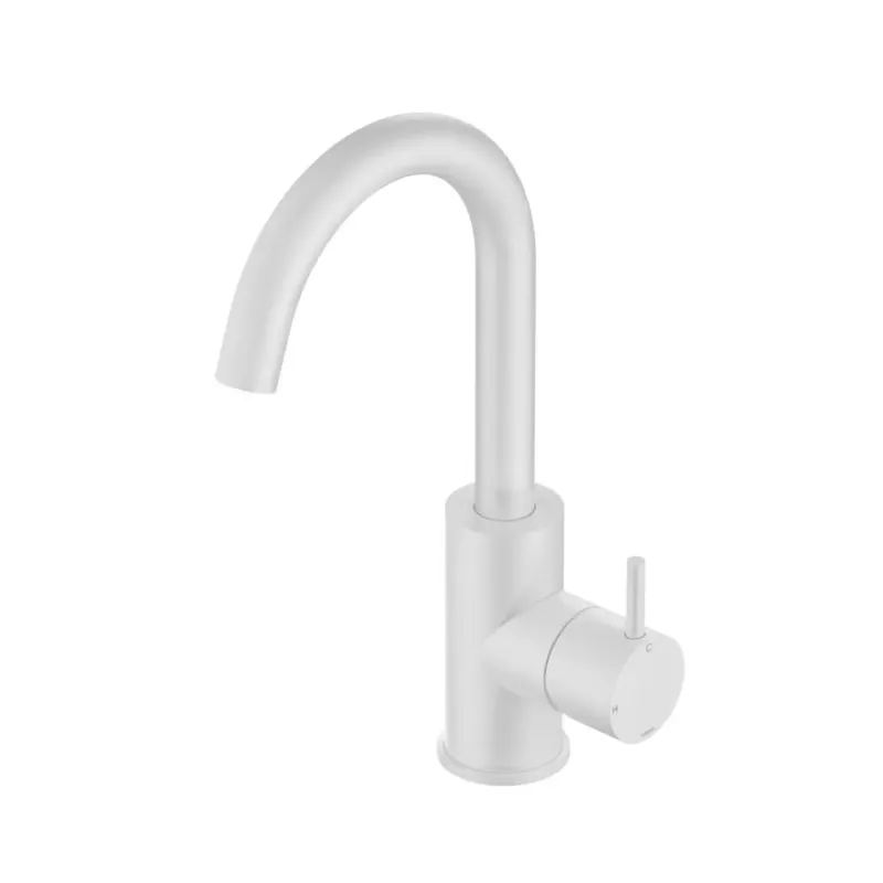 Hotbath Cobber wastafelkraan met draaibare uitloop wit mat Flitsaanbieding