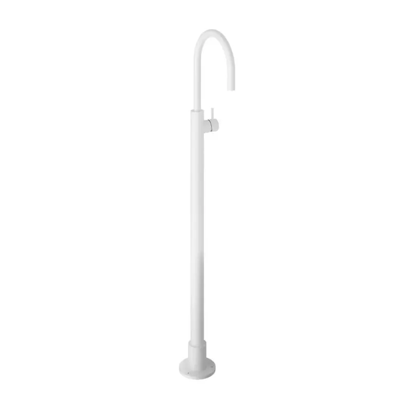 Goedkoop Hotbath Cobber vrijstaande wastafelkraan met gebogen uitloop wit mat