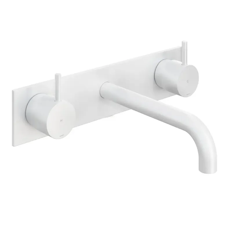 Hotbath Cobber inbouw wastafelkraan 18cm met plaat wit mat Gereduceerde Prijs