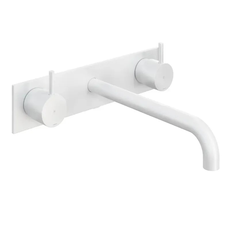 Lage Kosten Hotbath Cobber inbouw wastafelkraan 25cm met plaat wit mat