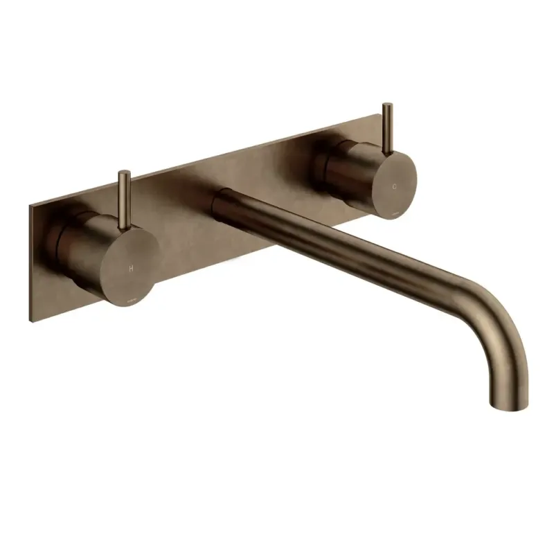 Hotbath Cobber inbouw wastafelkraan 25cm met plaat verouderd messing Veilige Betaling