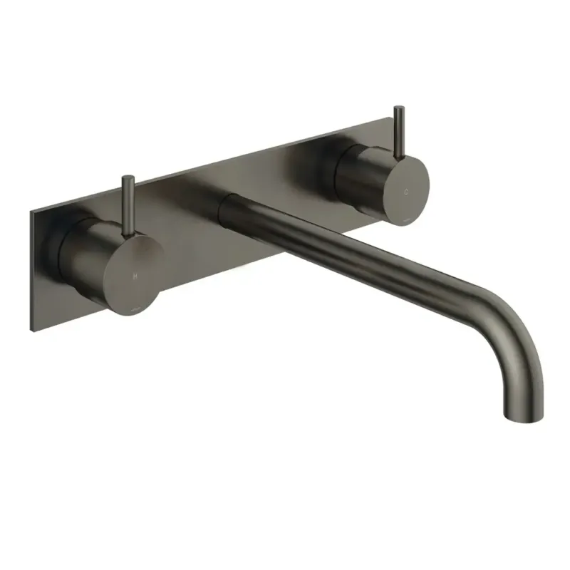 Hotbath Cobber inbouw wastafelkraan 25cm met plaat verouderd ijzer Direct Beschikbaar