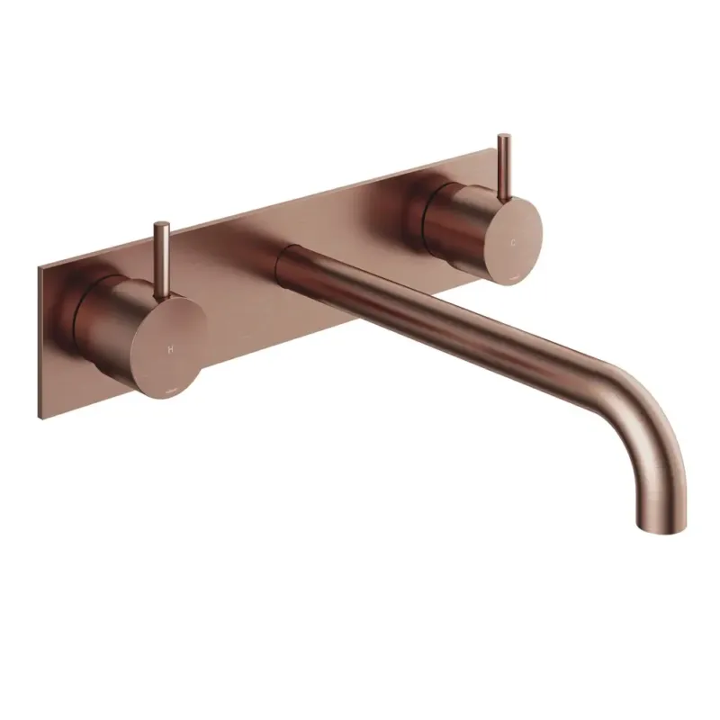 Hotbath Cobber inbouw wastafelkraan 25cm met plaat geborsteld koper PVD Gereduceerde Prijs