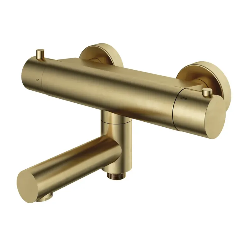 Weekendaanbieding Hotbath Cobber Thermostatische Badkraan met uitloop Geborsteld Messing B020