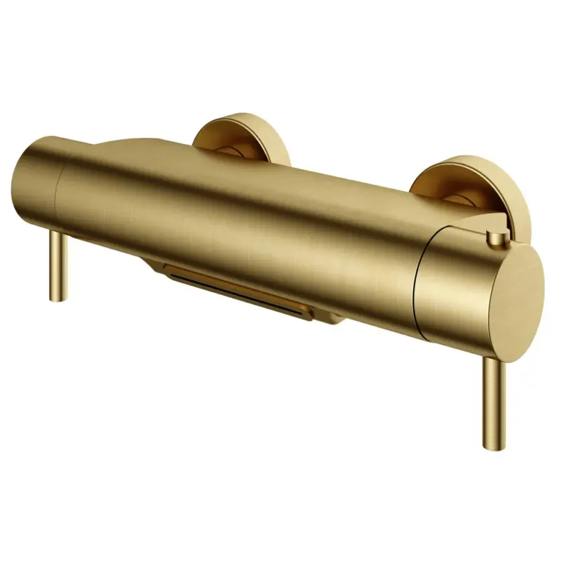 Laatste Kans Hotbath Cobber Thermostatische Badmengkraan Cascade Uitloop Geborsteld Messing PVD B021