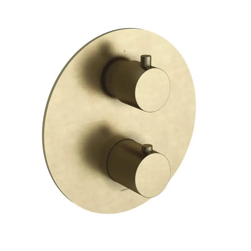 Hotbath Cobber Inbouw Thermostaat Afbouwdeel Geborsteld Messing CB009 Laatste Kans