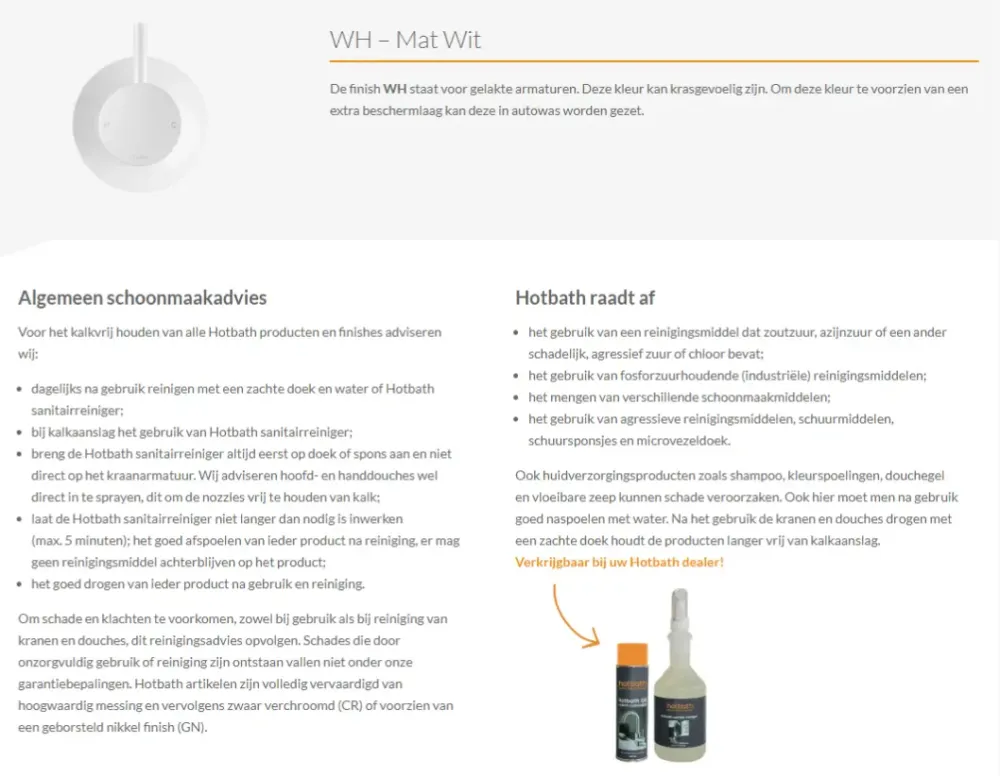 Premium Hotbath Cobber Afbouwdeel thermostaat Verticaal met 2 push buttons Mat Wit PB066