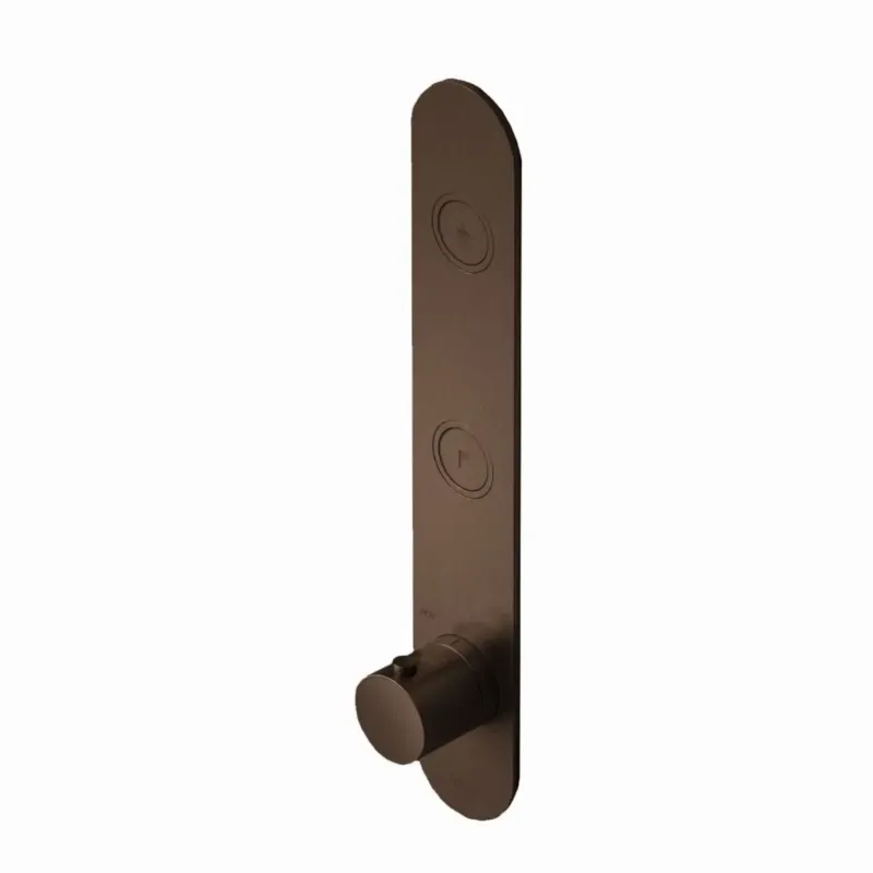 Must-Have Hotbath Cobber Afbouwdeel thermostaat Verticaal met 2 push buttons Verouderd Messing PB066
