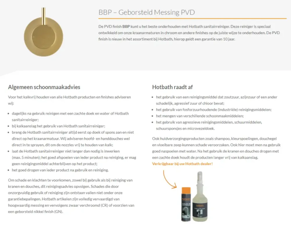 Weekendaanbieding Hotbath Cobber Afbouwdeel thermostaat Rechthoek met 2 push buttons Geborsteld Messing PVD PB009Q