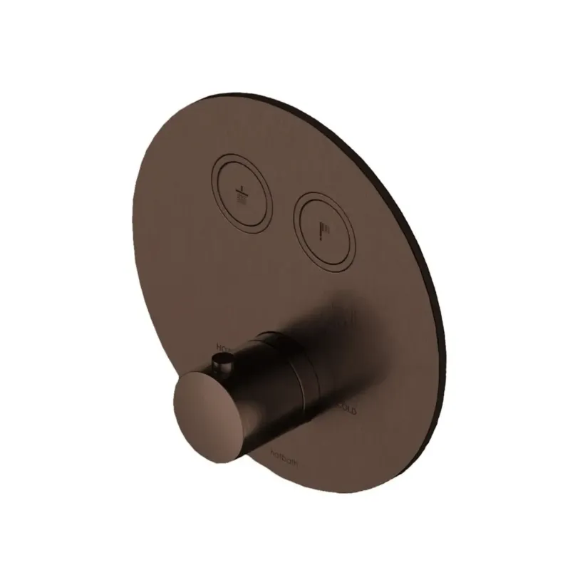 Betrouwbaar Hotbath Cobber Afbouwdeel thermostaat Rond met 2 push buttons Verouderd Messing PB009