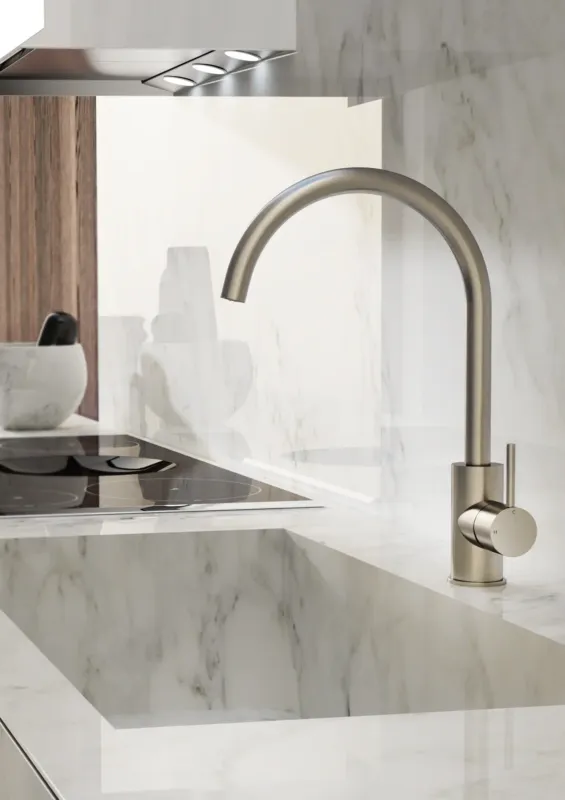 Hotbath Cobber Keukenmengkraan Draaibaar Geborsteld Nikkel CB040 Speciale Aanbieding