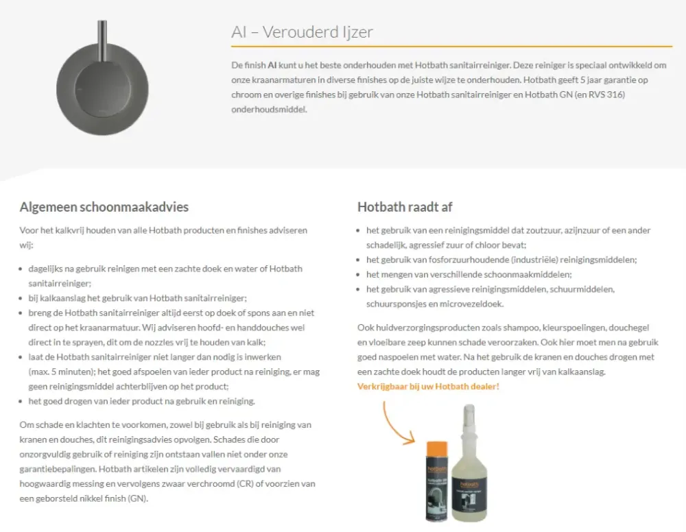 Beste Prijs Hotbath Cobber Keukenmengkraan Draaibaar Verouderd Ijzer CB041