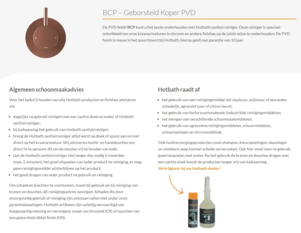 Bestel Nu Hotbath Cobber Bidetmengkraan Geborsteld Koper PVD CB018