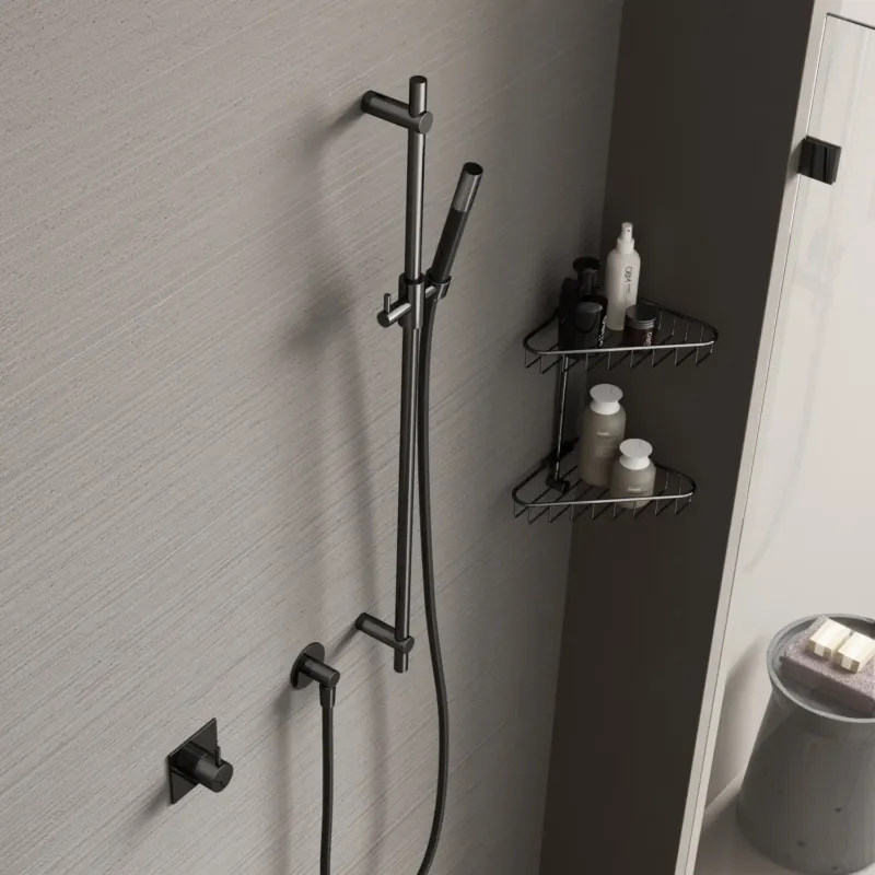 Superprijs Hotbath Cobber Glijstang 90cm met handdouche Geborsteld Koper PVD