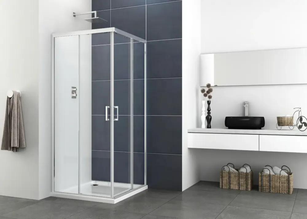Badstuber Elite douchecabine 80x80 met schuifdeur chroom Laatste Versie