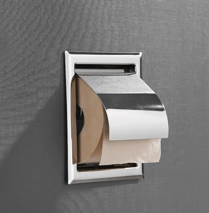 Saniclear Talpa inbouw toiletrol houder met klep chroom Nieuw