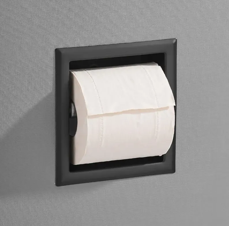 Tijdelijk Beschikbaar Saniclear Nero inbouw toiletrol houder zonder klep mat zwart