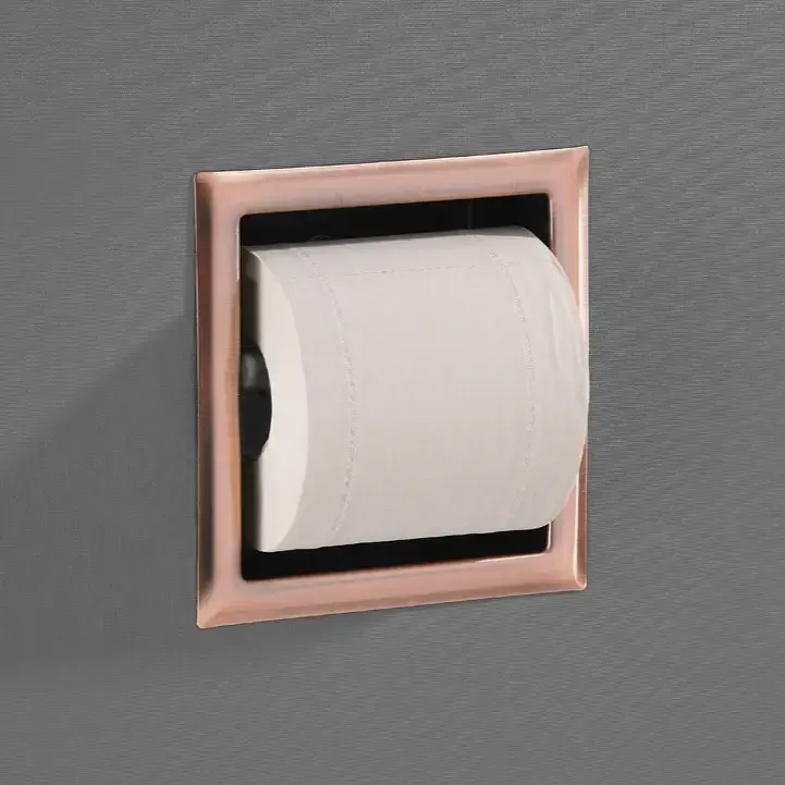 Saniclear Copper inbouw toiletrol houder zonder klep geborsteld koper Speciale Aanbieding