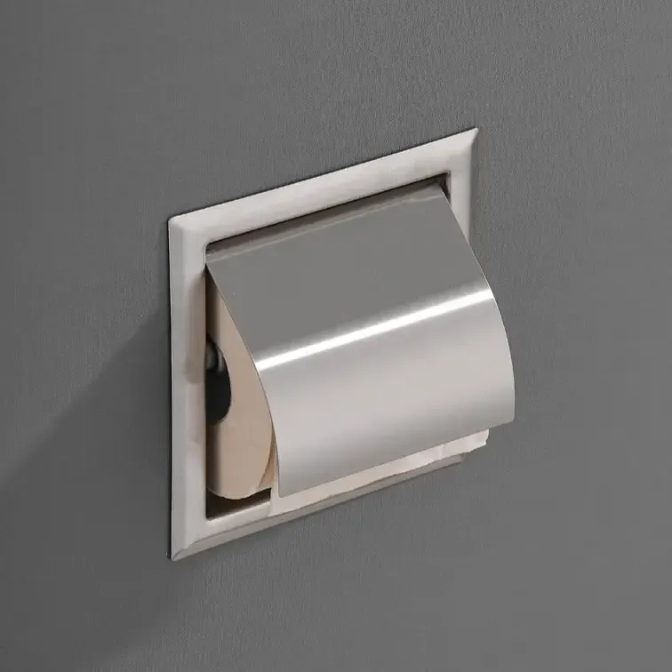 Saniclear Exclusive inbouw toiletrol houder met klep rvs Lage Prijs