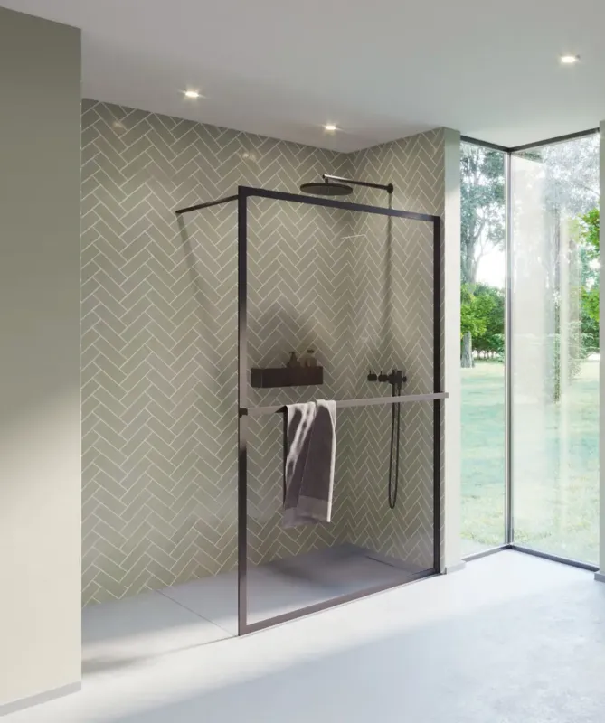 Weekendaanbieding Riho Lucid GD400 douchewand 120x200cm matzwart