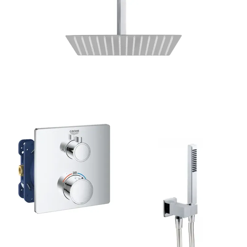 Nieuw Grohe Grohtherm inbouw doucheset met 30cm regendouche en plafondarm rechthoekig