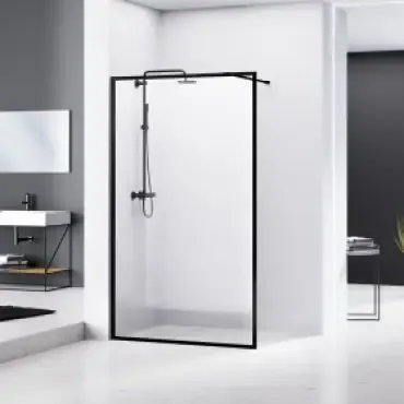 van Rijn inloopdouche ST04 mat zwart 90x200cm Direct Verzonden