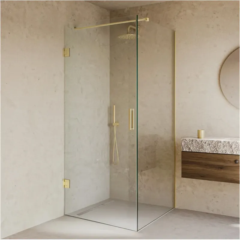Saniclear Modern Brass douchecabine 90x70 met 70cm deur geborsteld messing Voordeelprijs