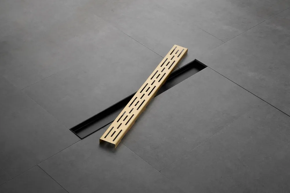 Nieuw Saniclear Brass douchegoot 70x7cm geborsteld messing - mat goud