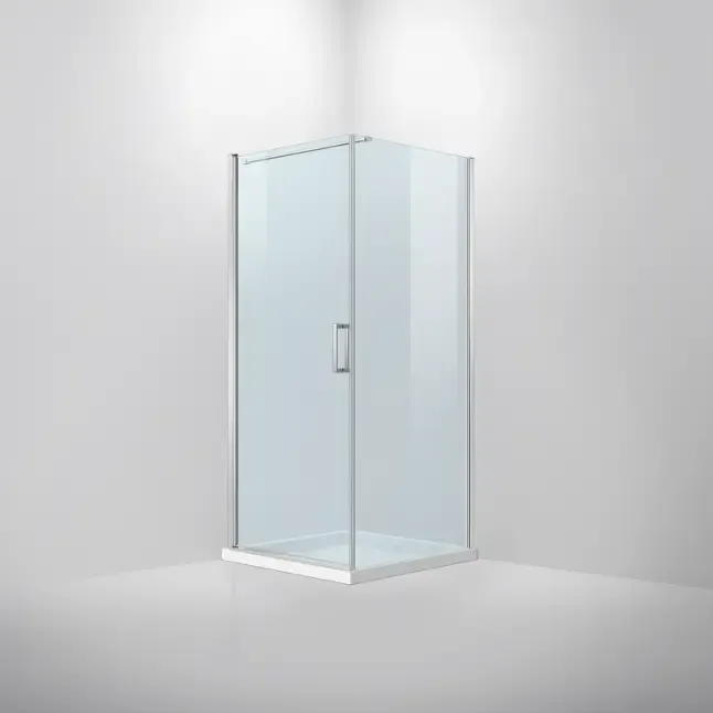 Premium van Rijn ST02 douchecabine chroom 90x90cm voor badkamer met vloerverlaging