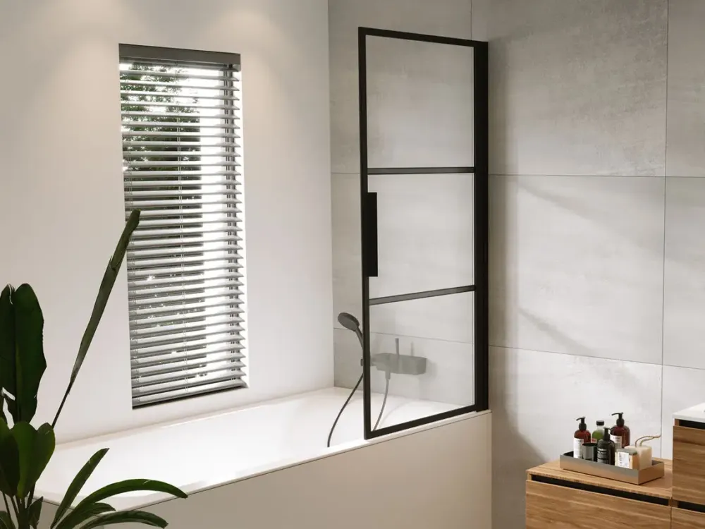 Speciale Aanbieding Riho Grid GB501 badwand rechts 80x150 matzwart
