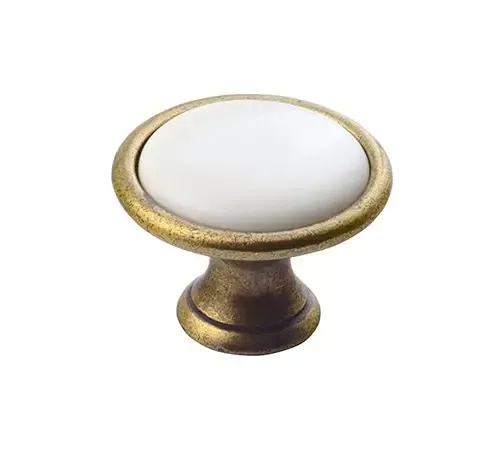 Lage Kosten Sapho deurknop brons met witte binnenzijde 30mm