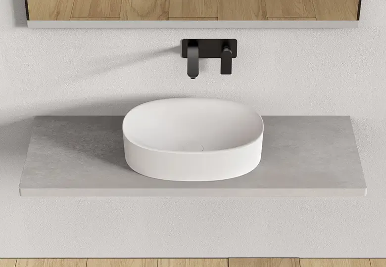 SSI Design Solid Cliff waskom 50x35x12.5cm mat wit Finale Uitverkoop